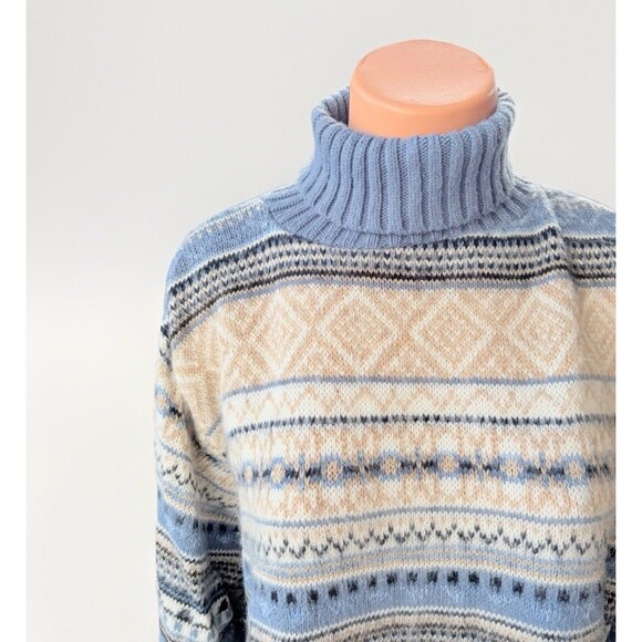 VTG Fashion Big Blue Turtleneck Sweater Size 18W-20W Plus Size Soft - Picture 2 of 6